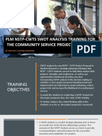 PLM Nstp-Cwts Swot Analysis Training For The Community Service Project Proposal