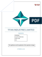 Titan Industries Limited: The Significance and The Application of The Operations Strategy