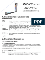 MT-8000 Series MT-8104iH: Installation Instruction