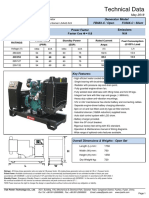 Technical Data: 60Hz/1800R.P.M 3-Phase Power Factor Factor Cos Φ = 0.8 Emissions N/A