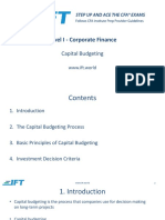 Level I - Corporate Finance: Capital Budgeting