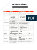 Essay Feedback Report: By: Sir Amanullah Gondal (FSP)