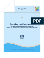 Revue Annales Du Patrimoine Numéro 3