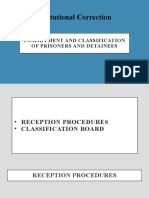 Institutional Correction: Commitment and Classification of Prisoners and Detainees