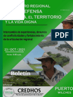 Boletín Encuentro Regional Por La Defensa Del Agua, El Territorio y La Vida Digna