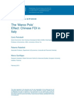 The Marco Polo' Effect: Chinese FDI in Italy: Carlo Pietrobelli