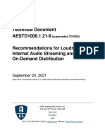 Technical Document AESTD1008.1.21-9 Recommendations For Loudness of Internet Audio Streaming and On-Demand Distribution