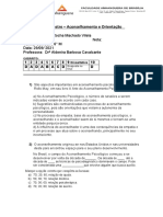 PROVA 1º Bimestre Aconselhamento e Orientação