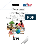 Personal Development: Quarter 1 - Module 5: Coping With Stress in Middle and Late Adolescence