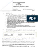 English 9: Summative Test For The Third Quarter