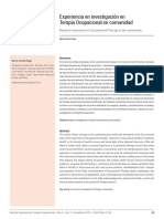 Experiencia en Investigación en Terapia Ocupacional en Comunidad