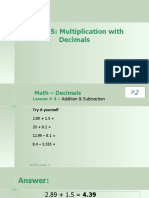 Multiplying Decimal Numbers