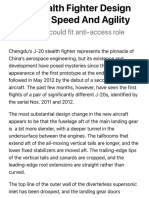 J-20 Stealth Fighter Design Balances Speed and Agility - Defense Content From Aviation Week