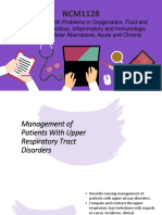 Management of Patients With Upper Respiratory Tract Disorders