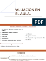 La Evaluación en El Aula. Función, Tipos y Caracteristicas