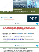 CF Lecture 09 - Anti Forensics Techniques Part 2