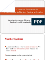 Module 1: Computer Fundamentals 1.1 Introduction To Number System and Codes