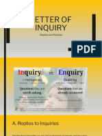 Letter of Inquiry: Replies and Refusal