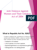 Anti Violence Against Women and Their Children Act RA 9262