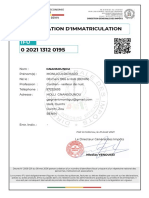 Attestation D'Immatriculation: Gnansounou