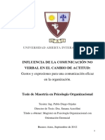 Influencia de La Comunicación No Verbal en El Cambio de Actitud. Ing. Pablo Orjales