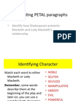 Year 9 - Macbeth PETAL Paragraphs