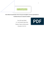 Desarrollando El Pensamiento Crítico de Los Procesos Logísticos Como Una Oportunidad de Transformación para Las Empresas Modernas