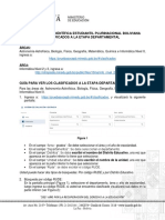 10ma. Olimpiada Científica Estudiantil Plurinacional Boliviana Clasificados A La Etapa Departamental