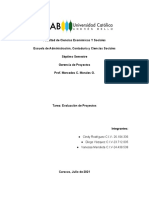 Tarea Evaluación de Proyectos - Gerencia de Proyectos