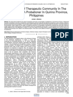 The Impact of Therapeutic Community in The Perception of A Probationer in Quirino Province Philippines