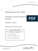 Tutorial Letter 101/3/2018: Introductory Financial Mathematics DSC1630