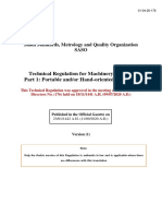 Technical Regulation For Machinery Safety - Part 1: Portable And/or Hand-Oriented Machines