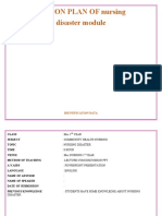 Lesson Plan of Nursing Disaster Module: Identification Data