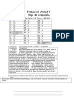 Hoja Respuesta .... Evaluación Unidad 4... 5°B