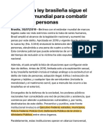 La Estricta Ley Brasileña Sigue El Estándar Mundial para Combatir La Trata de Personas - Ministerio de Justicia y Seguridad Pública