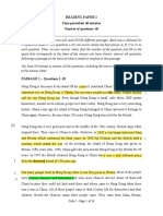 Reading Test 1-Part 1 Keys