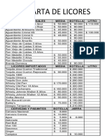 Carta Licores Fonda