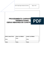 Procedimiento de Carpinteria y Terminaciones (Obras Menores) .