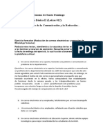 Universidad Autónoma de Santo Domingo Lengua Española Básica II (Letras 012) Unidad 1: El Arte de La Comunicación y La Redacción