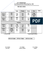 TIME TABLE: 2020-2021 Class: Second Year D. Pharmacy