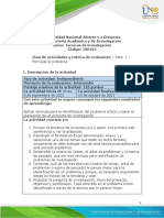 Guia de Actividades y Rúbrica de Evaluación - Paso 1 - Formular El Problema