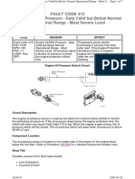 Fault Code 415 Engine Oil Rifle Pressure - Data Valid But Below Normal Operational Range - Most Severe Level