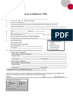 Application For The Issue of Additional Trfs