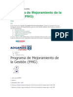 Programa de Mejoramiento de La Gestión (PMG)