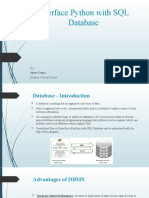 Interface Python With SQL Database: Apurv Gupta