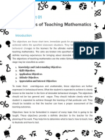 Objectives of Teaching Mathematics: Assignment 01