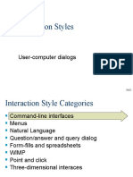 Interaction Styles: User-Computer Dialogs