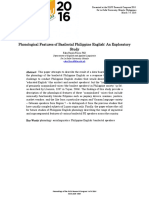 Phonological Features of Basilectal Philippine English: An Exploratory Study