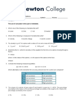 Exam Physics IB Measurement and Uncertainties 2