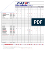 Consolidated Holidays - ALSTOM India - 2021